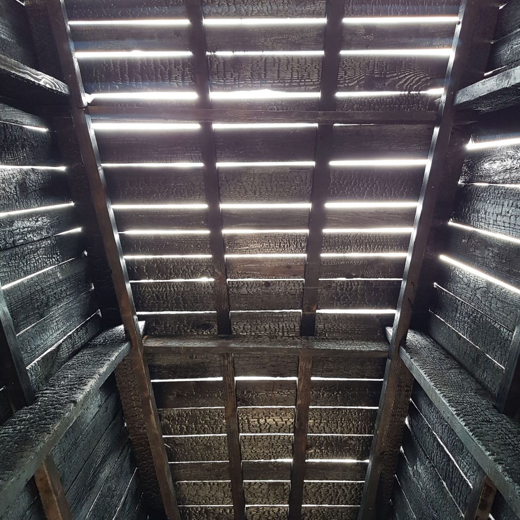Timber ceiling of Sliding Chapel