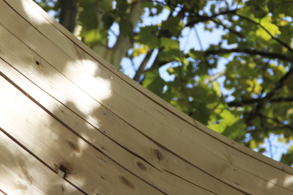 Detail of an opening in the timber wall