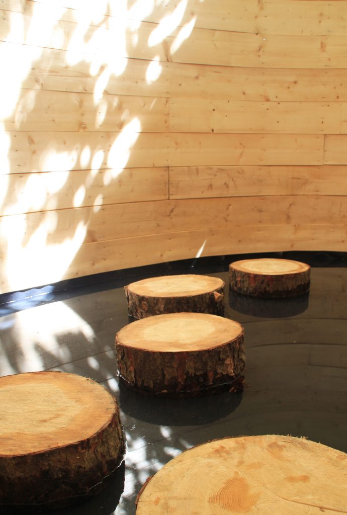 The pool floor of the elliptical interior, second view