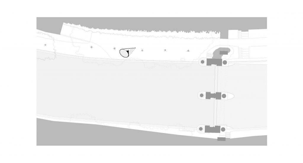 Site plan of Water Temple beside the river